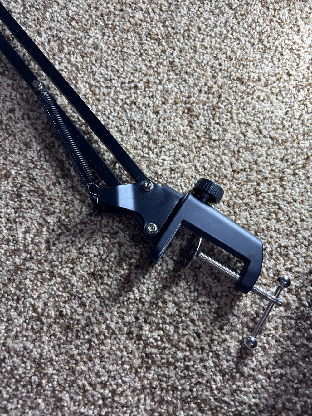 Professional Black Microphone with Adjustable Boom Arm